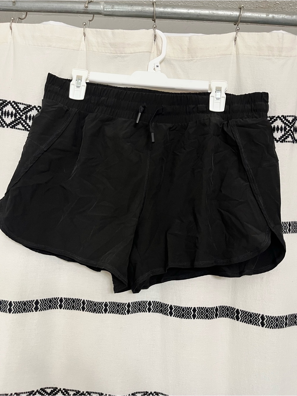 Women's Black Athletic Drawstring Shorts